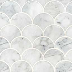 MSI Calacatta Blanco Scallop Polished Marble Mosaic SMOT-CALBLA-SCALOP10MM